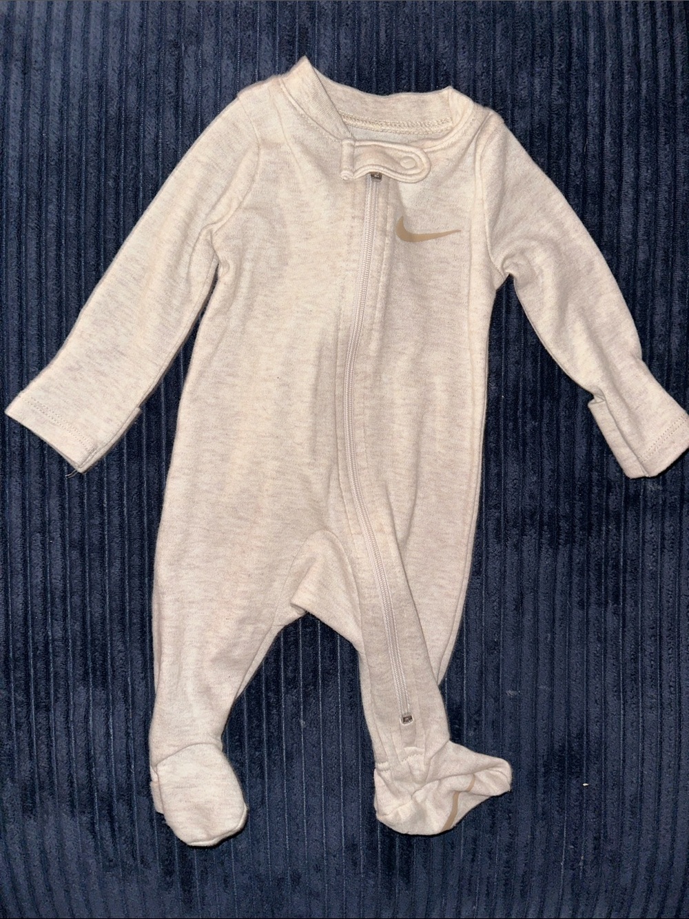Nike Neutral Beige Footed Baby One-Piece